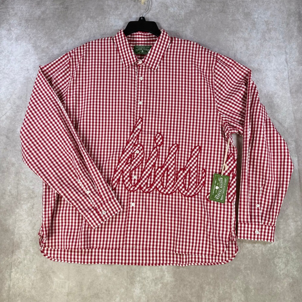 Denim Tears Shirt Mens XL Red Gingham Kiss My Grits Button Up Long Sleeve‎ NWT